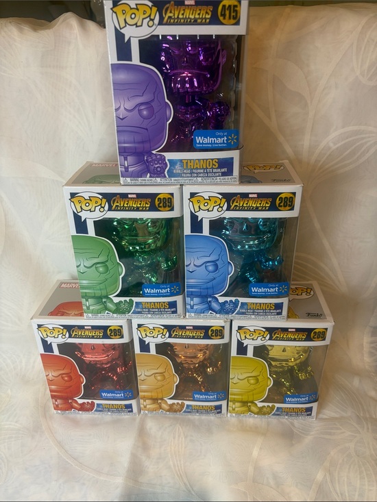 Funko Other - Funko Pop Avengers Infinity War Thanos Chrome Set of 6 Walmart Exclusives